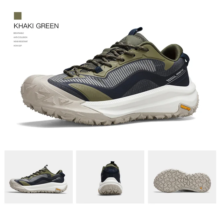HUMTTO Breathable Trekking Shoes Outdoor Men's Sports Shoes Non-slip Hiking Boots for Men Leather Safety Walking Sneakers Man
