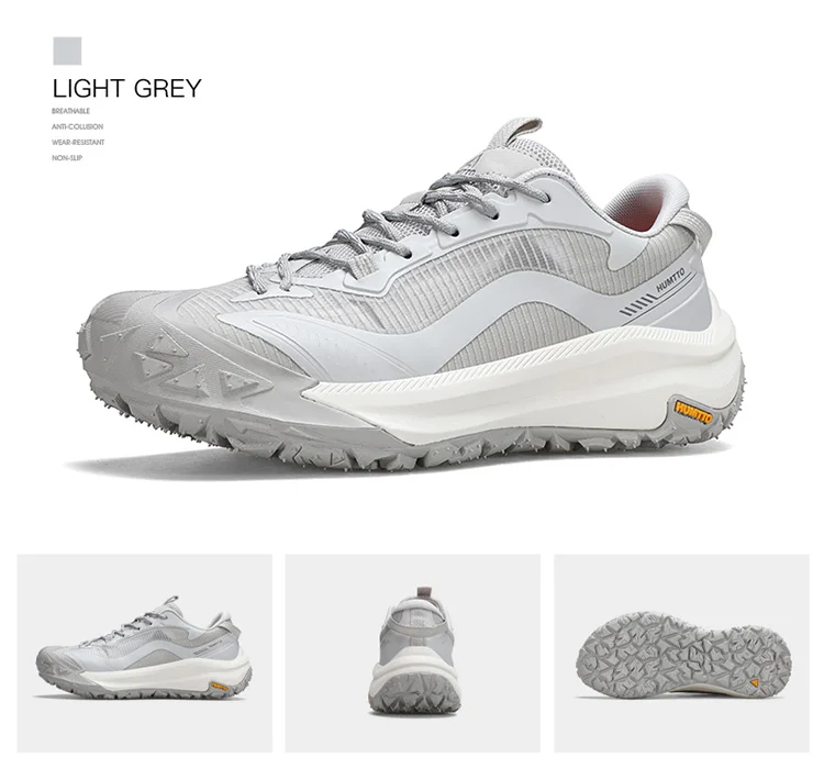 HUMTTO Breathable Trekking Shoes Outdoor Men's Sports Shoes Non-slip Hiking Boots for Men Leather Safety Walking Sneakers Man