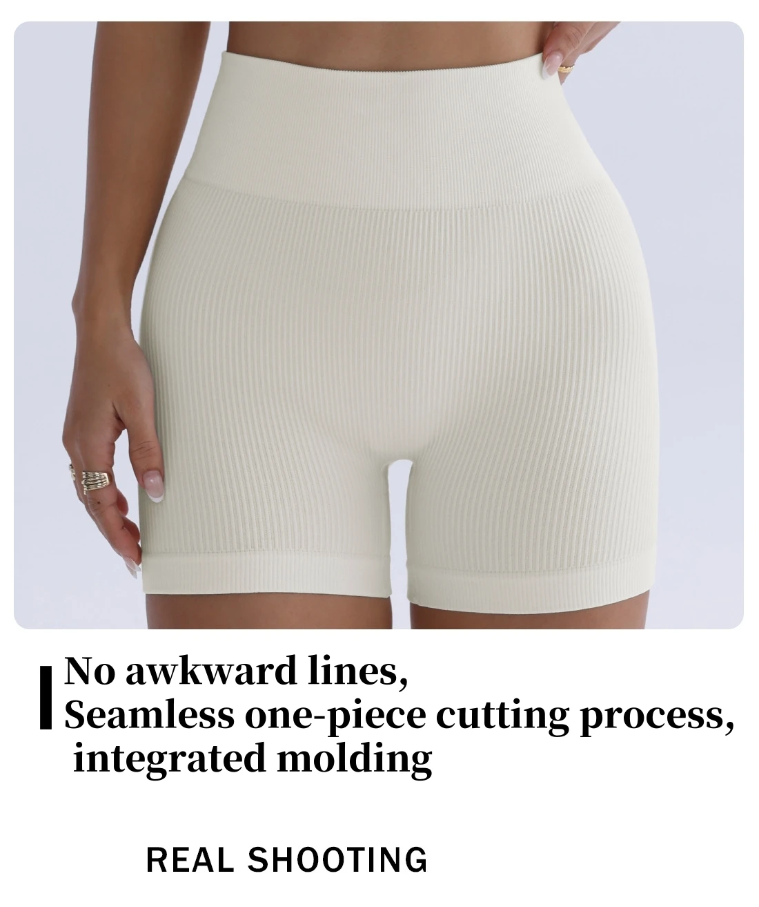 High-waisted Yoga Pant For Women, Designed To Lift And Shape, Tight-fitting With Solid Color And Ribbed Texture, Sports Shorts