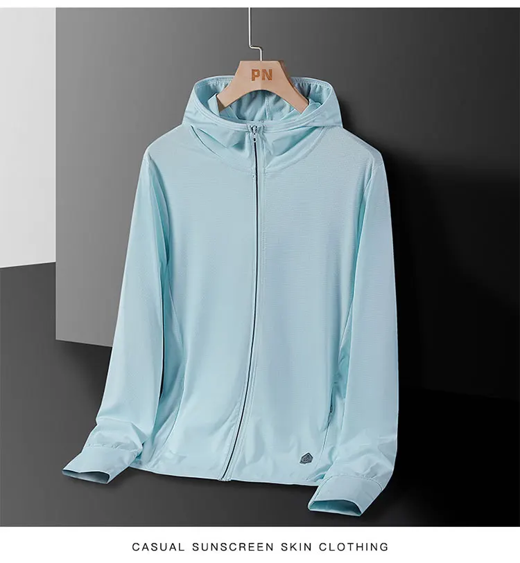 Men's & Women's Summer Running Jacket - Lightweight Sun Protective Coat, UV Hooded Sports Windbreaker, Breathable Quick-Dry Fitn