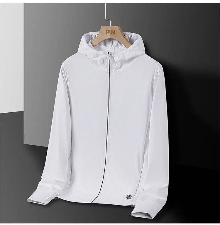 Men's & Women's Summer Running Jacket - Lightweight Sun Protective Coat, UV Hooded Sports Windbreaker, Breathable Quick-Dry Fitn