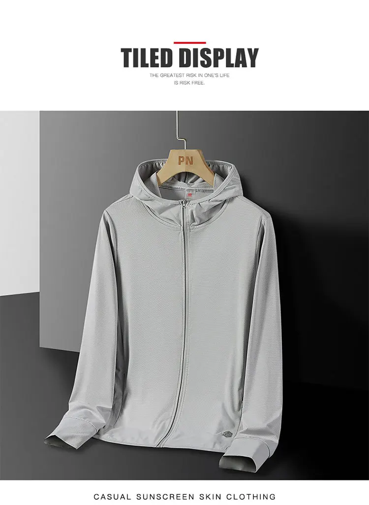 Men's & Women's Summer Running Jacket - Lightweight Sun Protective Coat, UV Hooded Sports Windbreaker, Breathable Quick-Dry Fitn