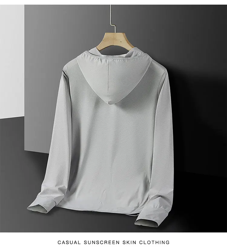 Men's & Women's Summer Running Jacket - Lightweight Sun Protective Coat, UV Hooded Sports Windbreaker, Breathable Quick-Dry Fitn