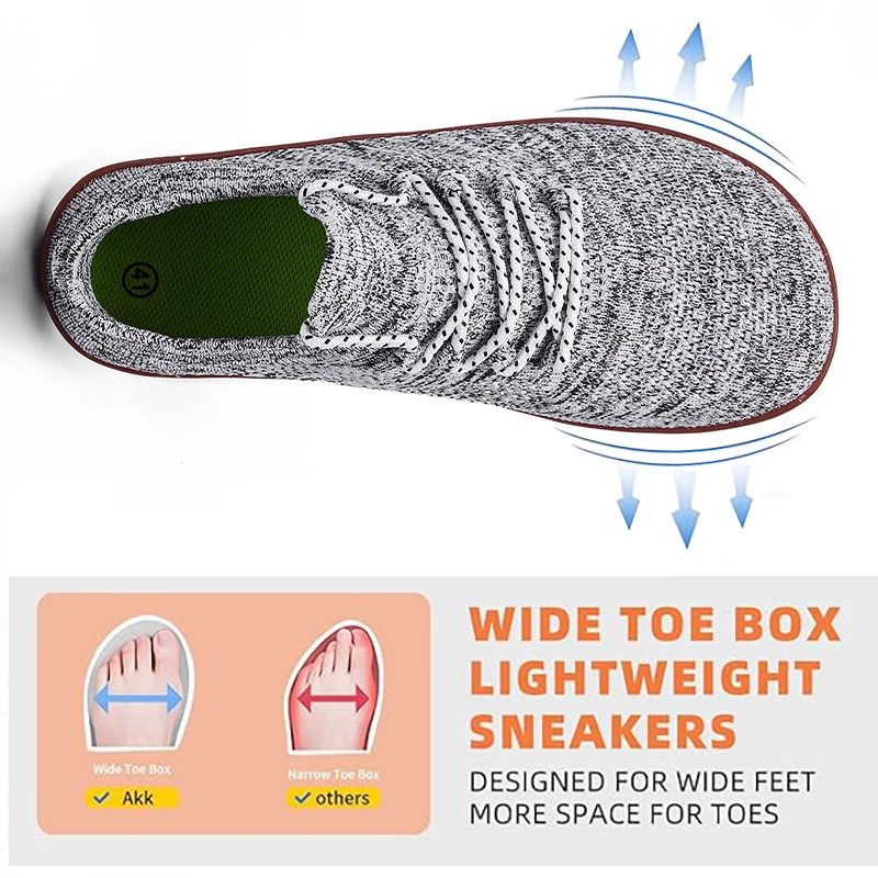 Minimalist Barefoot Shoes Unisex Lightweight Breathable Zero Soles Wide Toe Men's Running Shoes Outdoor Casual Walking Shoes