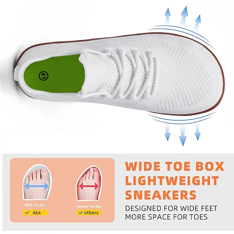 Minimalist Barefoot Shoes Unisex Lightweight Breathable Zero Soles Wide Toe Men's Running Shoes Outdoor Casual Walking Shoes