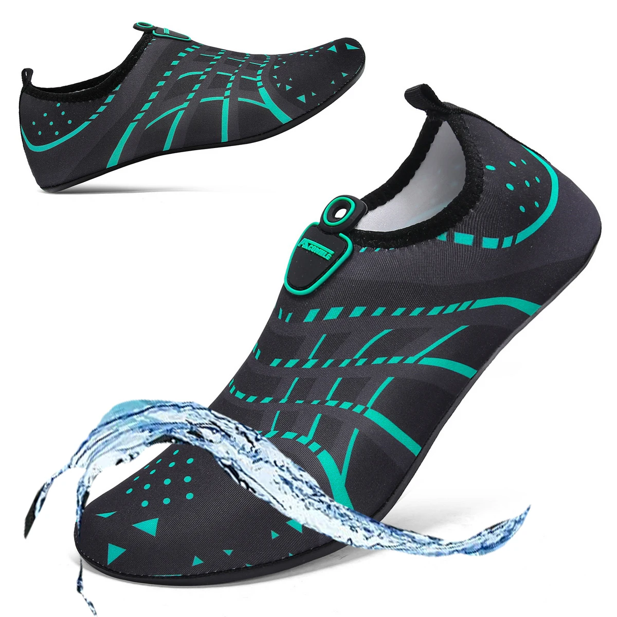 New Beach Shoes Wading Upstream Shoes Non-Slip Water Socks Swimming Shoes Breathable Treadmill Soft Shoes Black Soft Soled