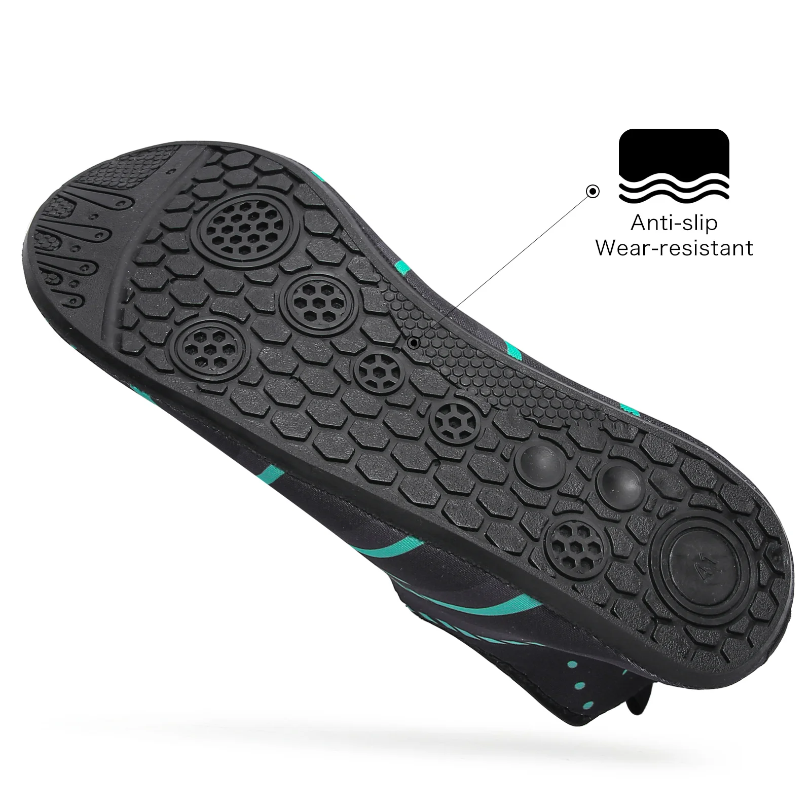 New Beach Shoes Wading Upstream Shoes Non-Slip Water Socks Swimming Shoes Breathable Treadmill Soft Shoes Black Soft Soled