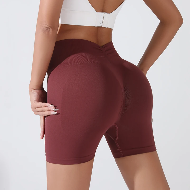 High Waist Seamless Yoga Shorts for Women Sexy Booty Tummy Control Gym Short Leggings Breathable Running Workout Shorts
