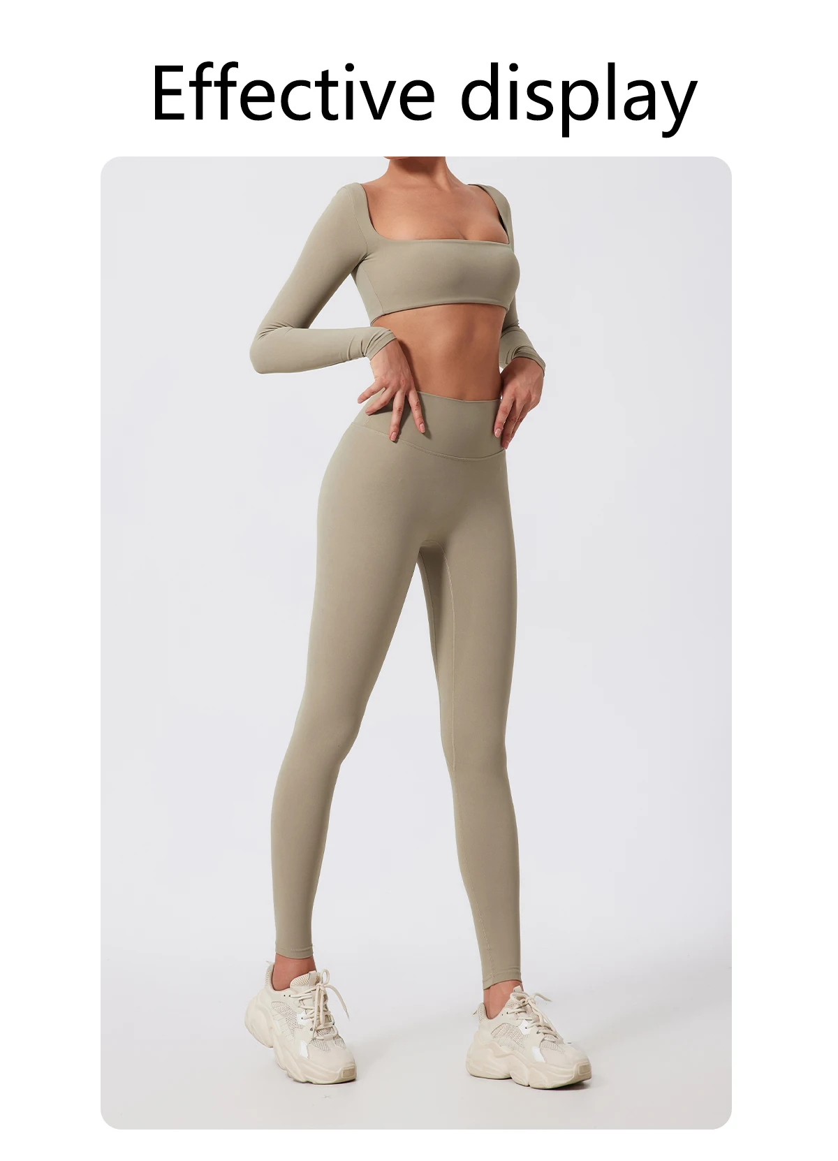 Hearuisavy Summer 2PCS Long Sleeve Gym Set Women Yoga Clothes Quick-Drying Sportswear Running Leggings Workout Sports Crop Top