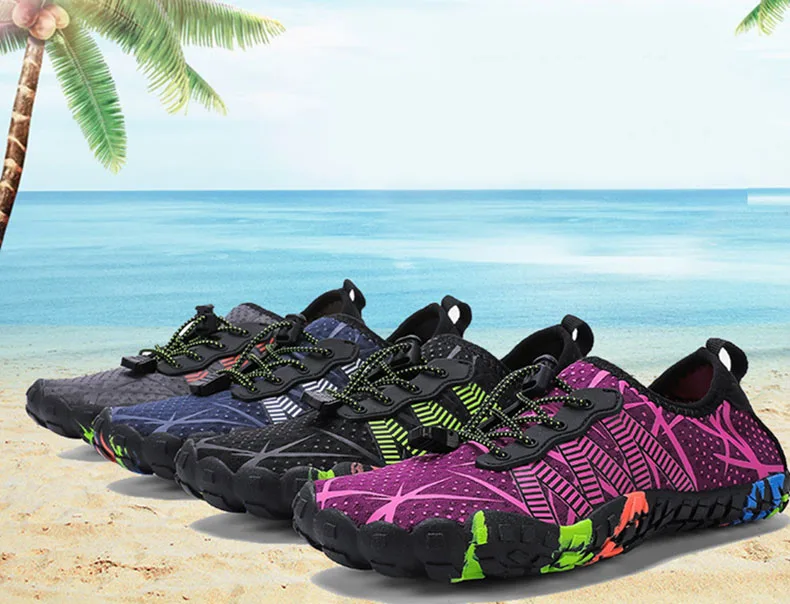 Unisex Aqua Shoes Men Women Outdoor Water Shoes Breathable Beach Quick-Dry Hiking Sneakers Five-Finger Wading Footwear Sports