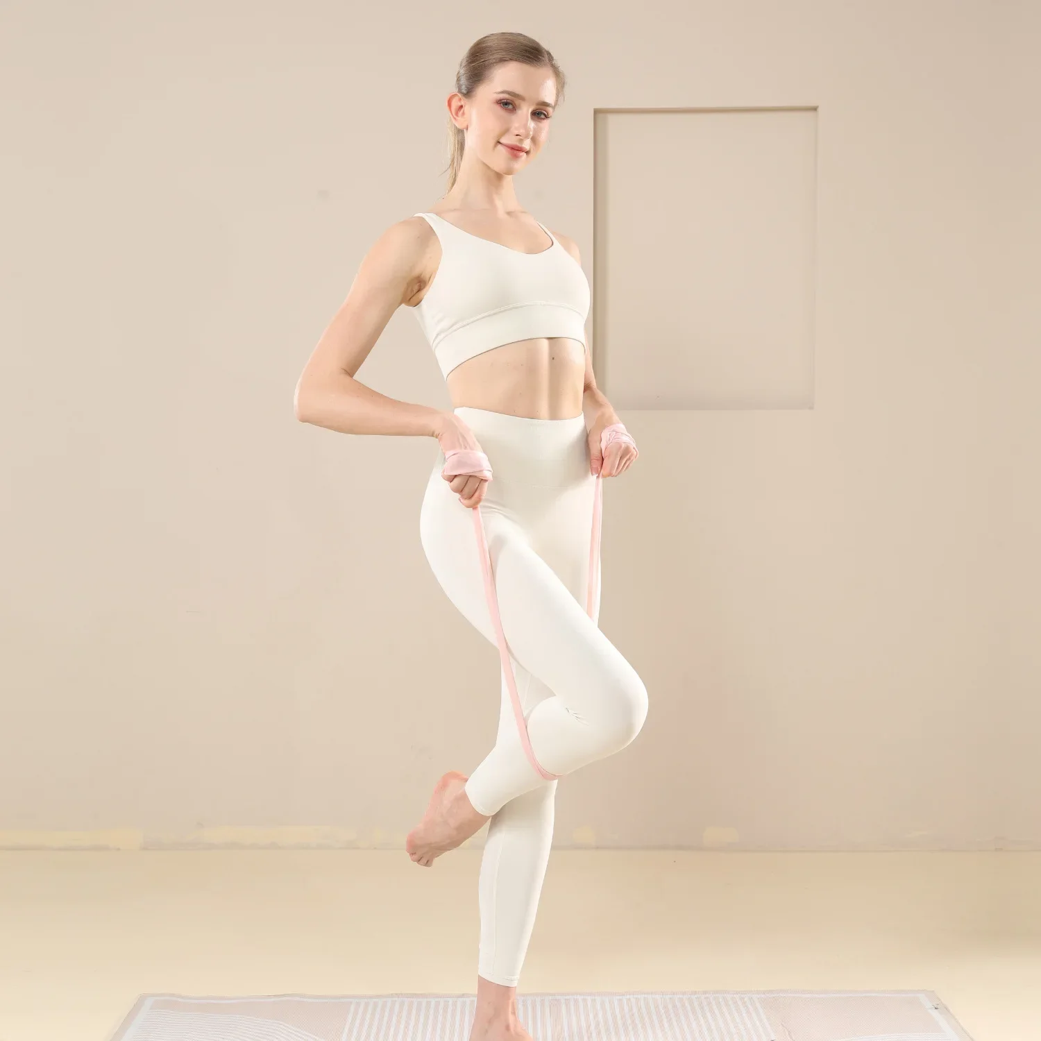 WOSWEIR-Yoga Rally Home Stretching Resistance Strap for Beginners Ladies Body Fitness Latin Dance Stretch Strap