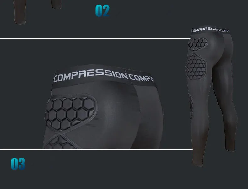 Men Soccer Goalkeeper Training Pants EVA Thicken Sponge Protection Mens Football Rugby Knee Hip Pad Trousers Long Pant Leggings