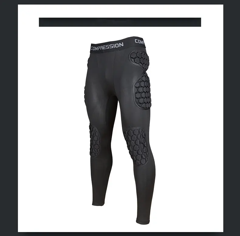 Men Soccer Goalkeeper Training Pants EVA Thicken Sponge Protection Mens Football Rugby Knee Hip Pad Trousers Long Pant Leggings