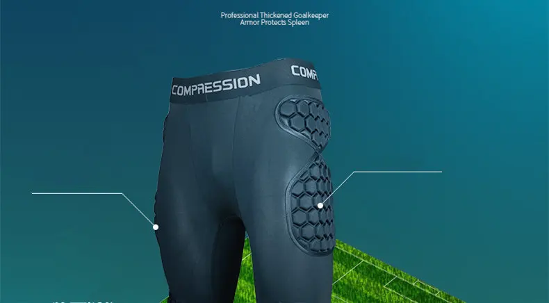 Men Soccer Goalkeeper Training Pants EVA Thicken Sponge Protection Mens Football Rugby Knee Hip Pad Trousers Long Pant Leggings