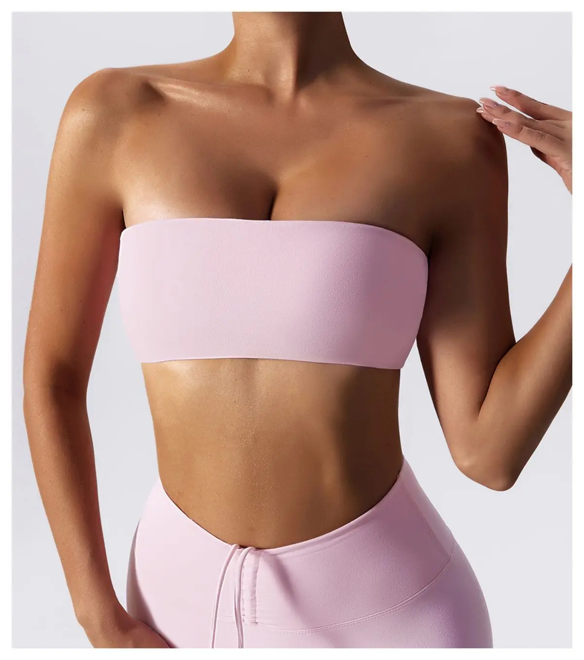 Ctenkevet New Summer Strapless Bra Woman Yoga Bra Gym Sports Underwear Female Tube Top Sports Bra Gym Bra Women Fitness Crop Top