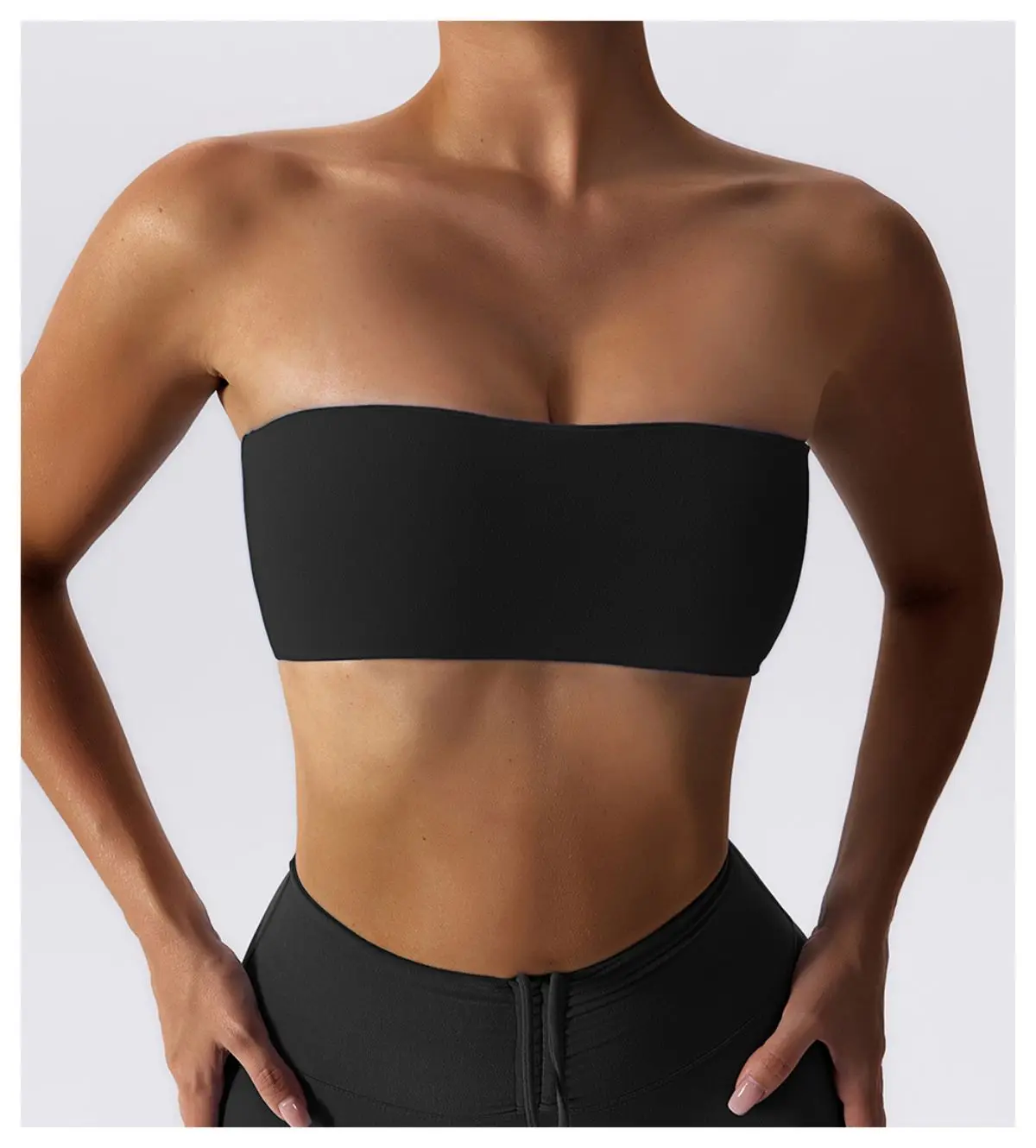 Ctenkevet New Summer Strapless Bra Woman Yoga Bra Gym Sports Underwear Female Tube Top Sports Bra Gym Bra Women Fitness Crop Top