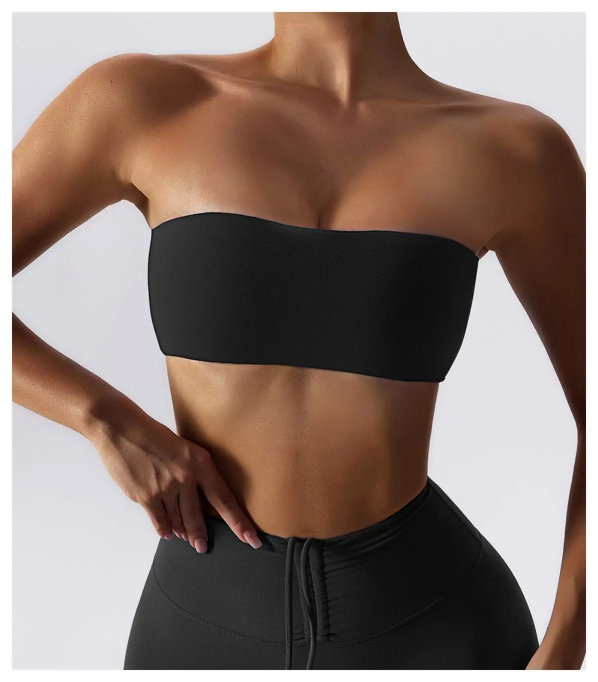 Ctenkevet New Summer Strapless Bra Woman Yoga Bra Gym Sports Underwear Female Tube Top Sports Bra Gym Bra Women Fitness Crop Top