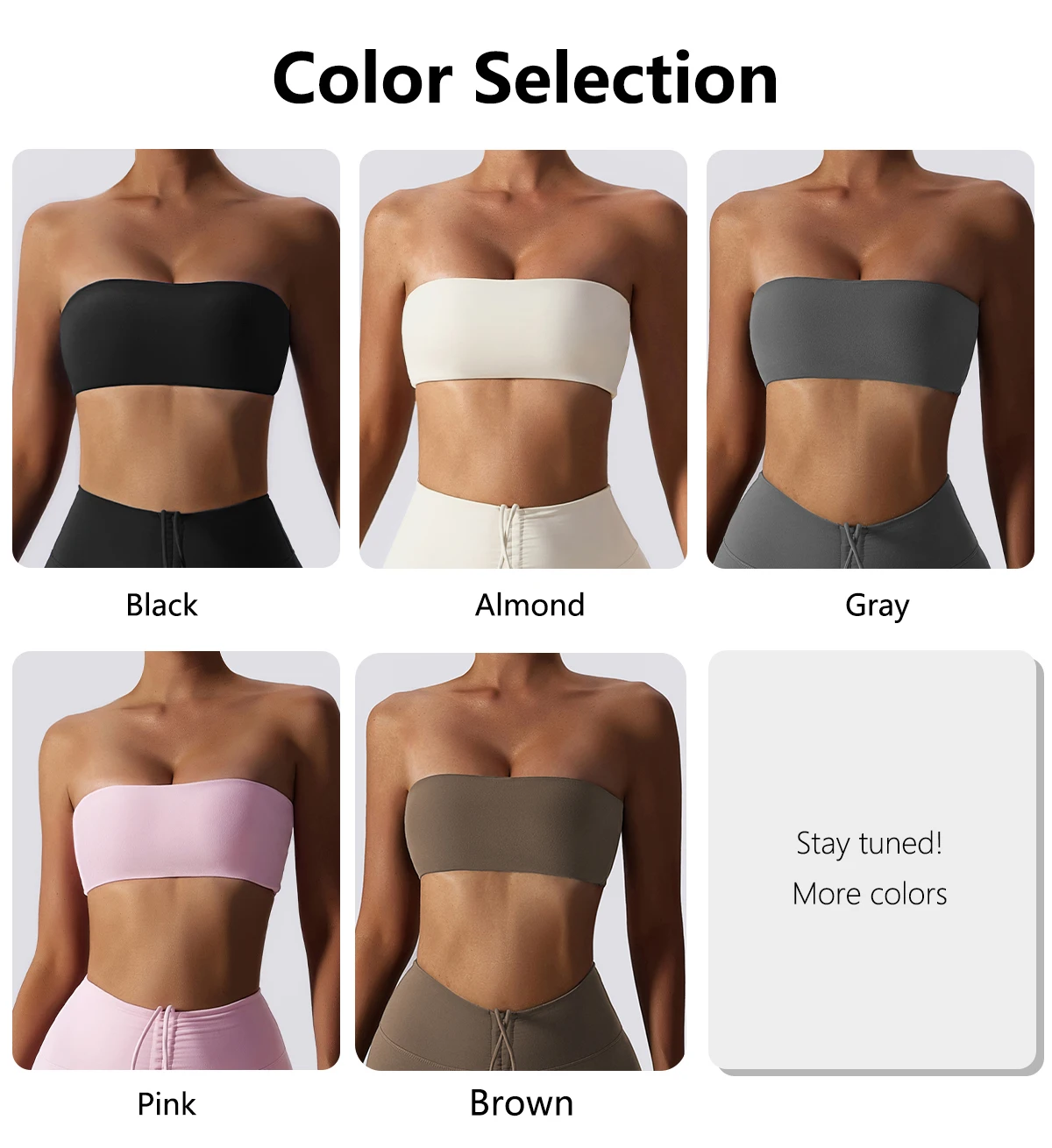 Ctenkevet New Summer Strapless Bra Woman Yoga Bra Gym Sports Underwear Female Tube Top Sports Bra Gym Bra Women Fitness Crop Top