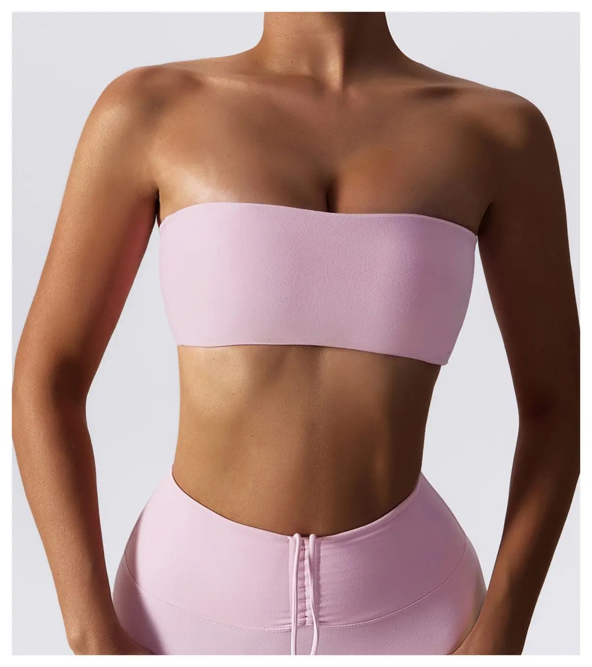 Ctenkevet New Summer Strapless Bra Woman Yoga Bra Gym Sports Underwear Female Tube Top Sports Bra Gym Bra Women Fitness Crop Top