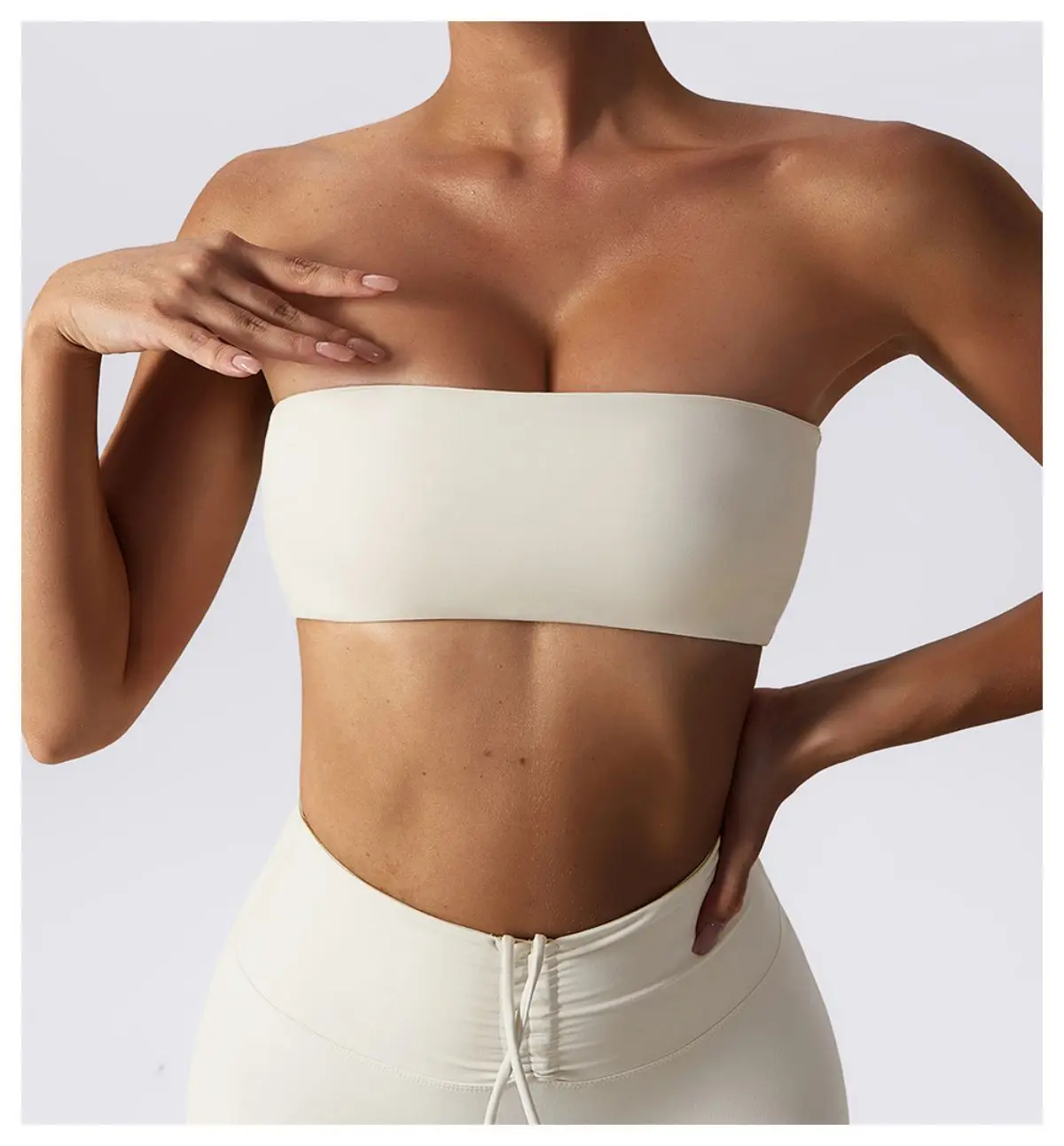 Ctenkevet New Summer Strapless Bra Woman Yoga Bra Gym Sports Underwear Female Tube Top Sports Bra Gym Bra Women Fitness Crop Top