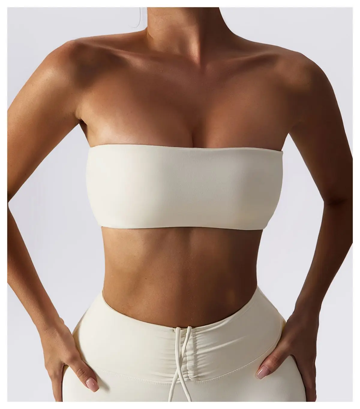 Ctenkevet New Summer Strapless Bra Woman Yoga Bra Gym Sports Underwear Female Tube Top Sports Bra Gym Bra Women Fitness Crop Top