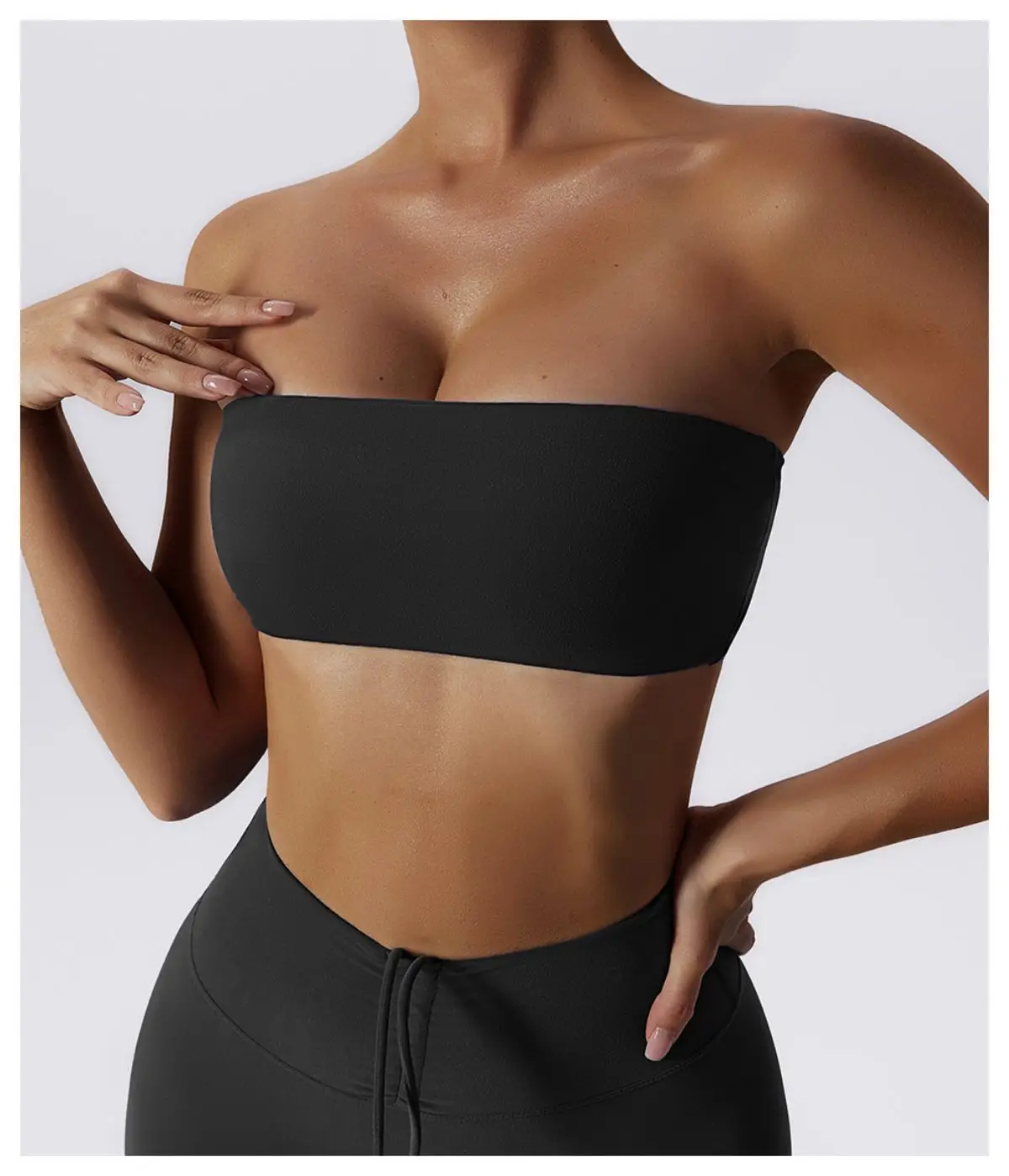 Ctenkevet New Summer Strapless Bra Woman Yoga Bra Gym Sports Underwear Female Tube Top Sports Bra Gym Bra Women Fitness Crop Top