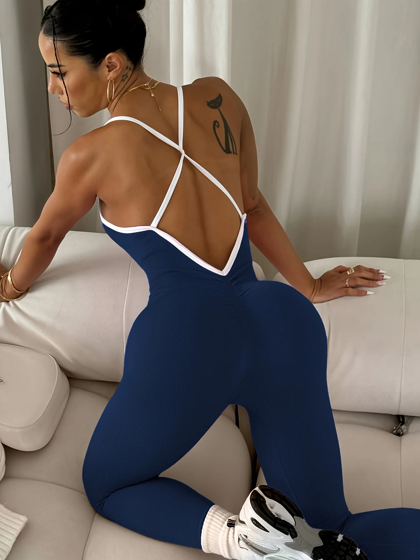 CZGUKE  Girls Pink Sports Jumpsuit Running One Piece Bodysuit Workout Rompers Women Overalls Sportswear Gym Fitness Yoga Suit