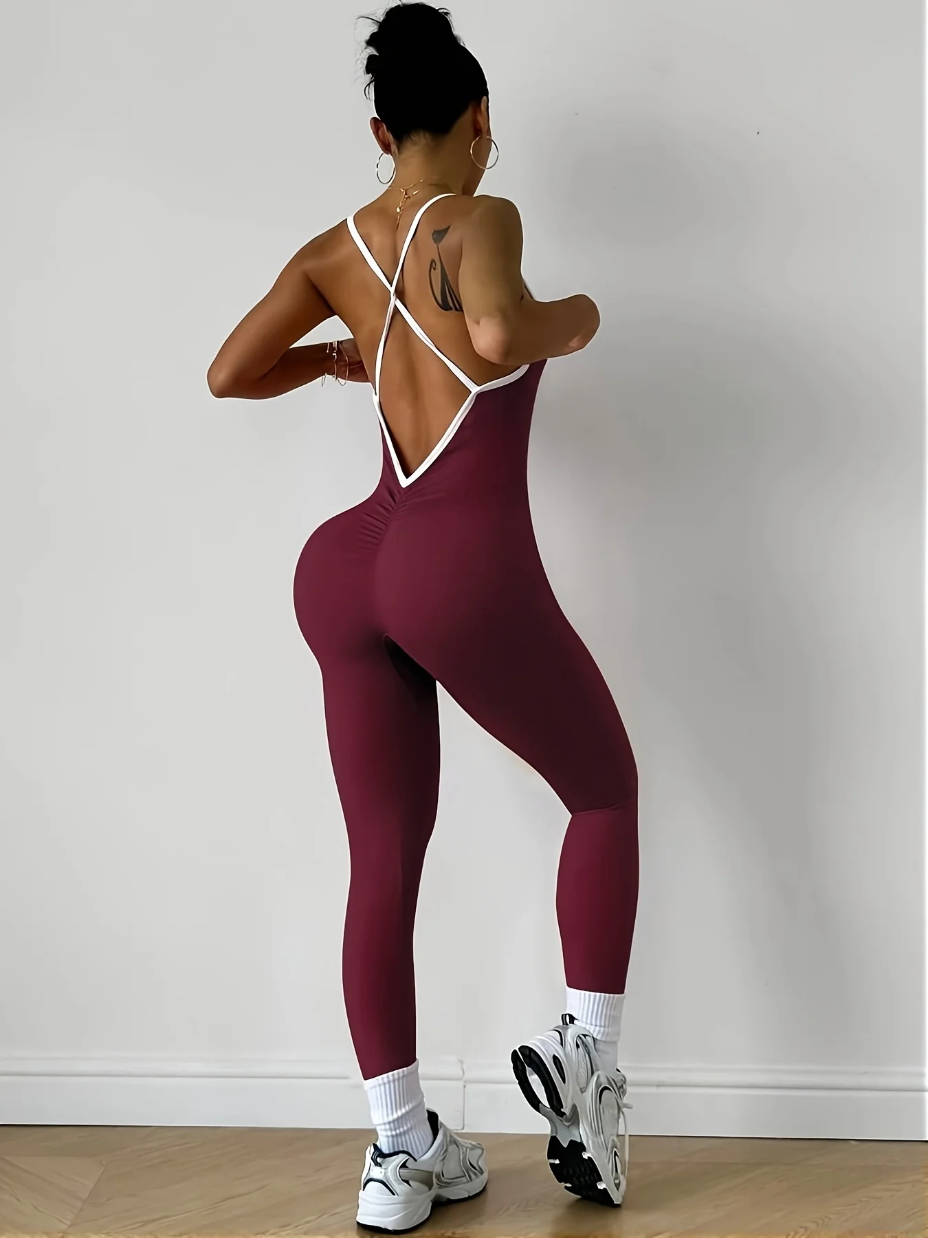 CZGUKE  Girls Pink Sports Jumpsuit Running One Piece Bodysuit Workout Rompers Women Overalls Sportswear Gym Fitness Yoga Suit