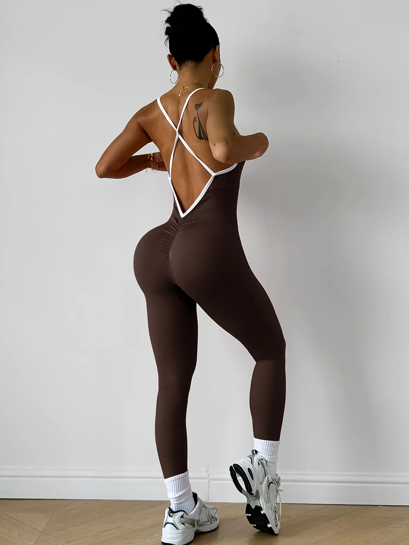 CZGUKE  Girls Pink Sports Jumpsuit Running One Piece Bodysuit Workout Rompers Women Overalls Sportswear Gym Fitness Yoga Suit