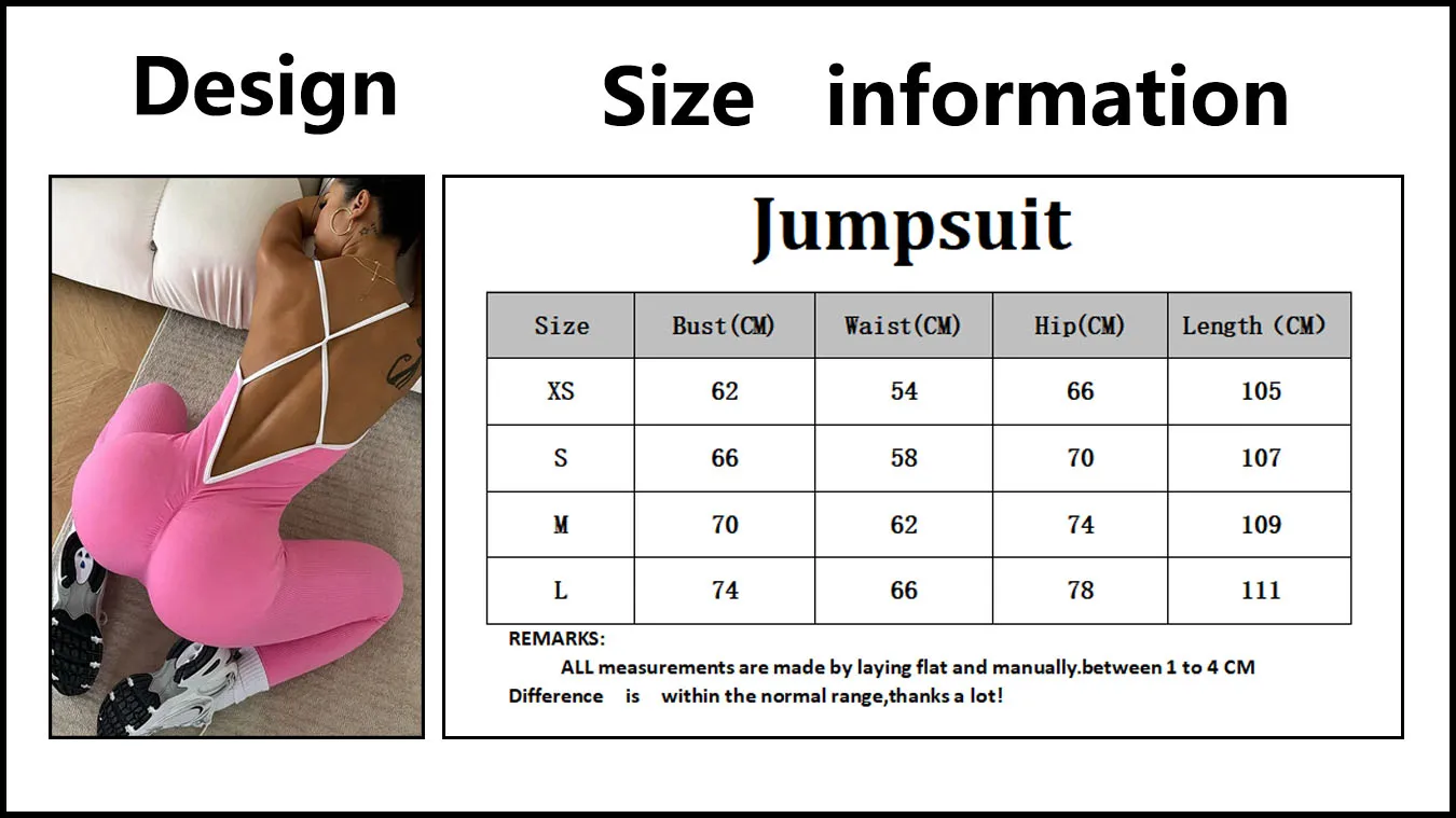 CZGUKE  Girls Pink Sports Jumpsuit Running One Piece Bodysuit Workout Rompers Women Overalls Sportswear Gym Fitness Yoga Suit