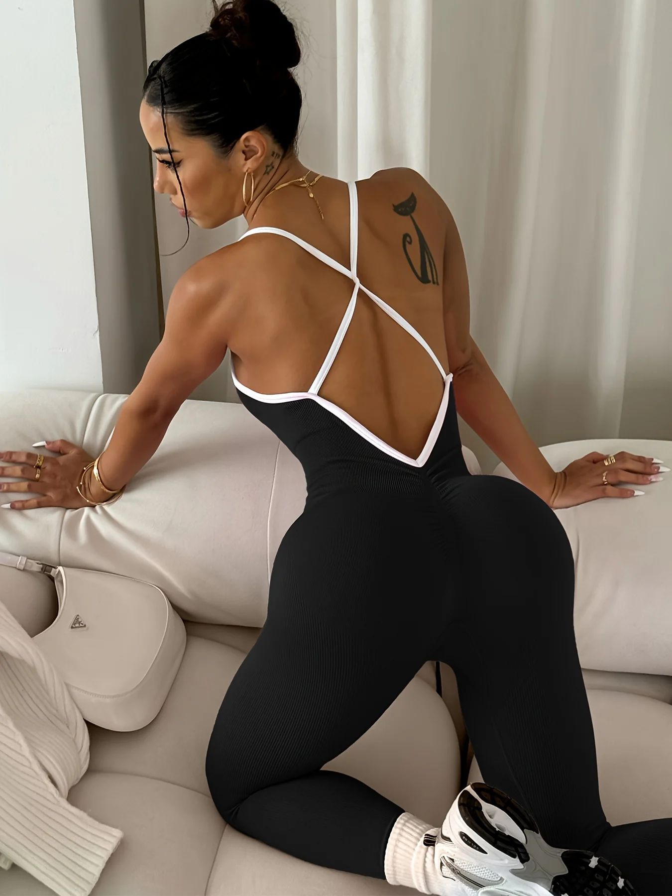 CZGUKE  Girls Pink Sports Jumpsuit Running One Piece Bodysuit Workout Rompers Women Overalls Sportswear Gym Fitness Yoga Suit