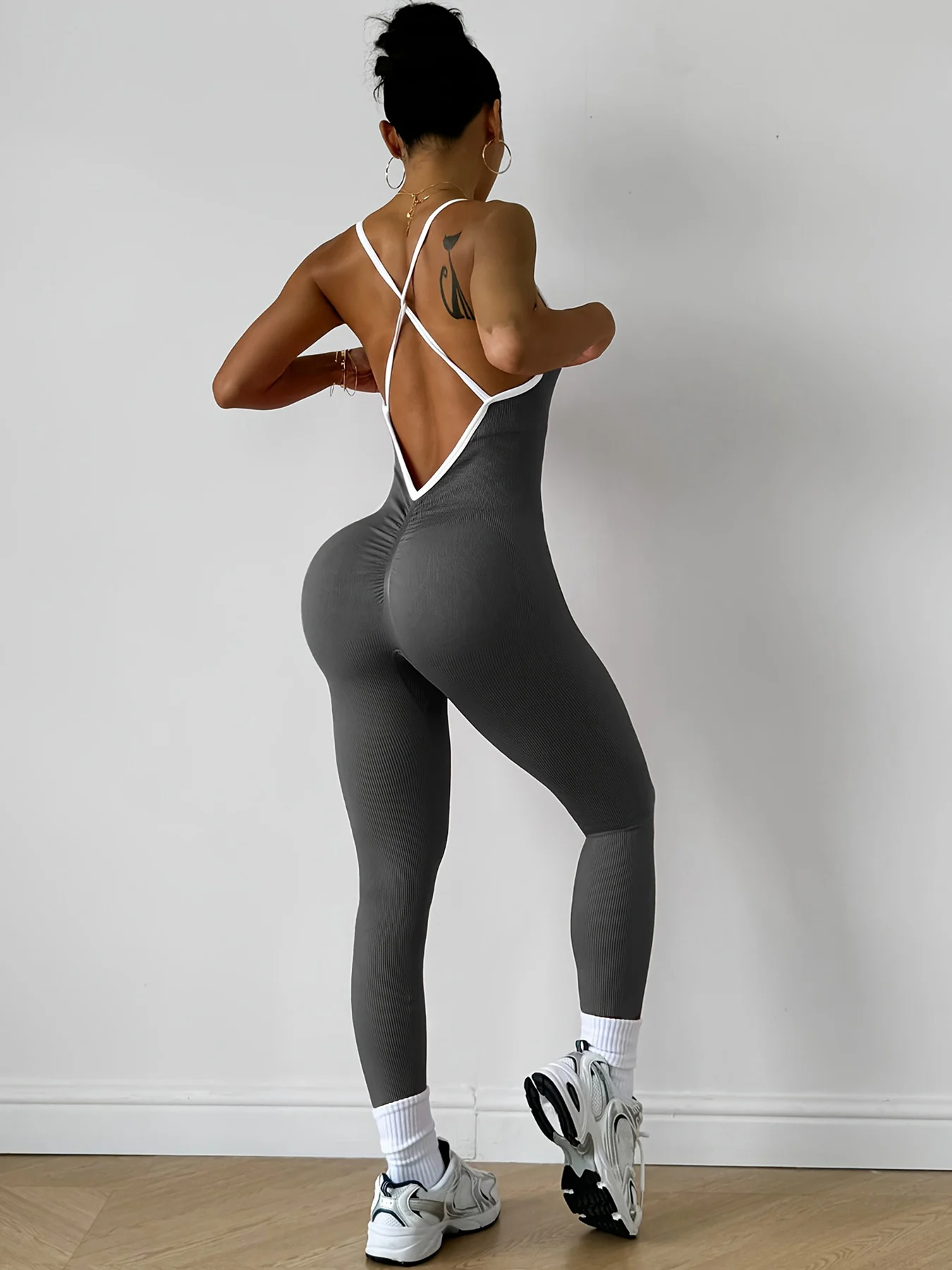 CZGUKE  Girls Pink Sports Jumpsuit Running One Piece Bodysuit Workout Rompers Women Overalls Sportswear Gym Fitness Yoga Suit