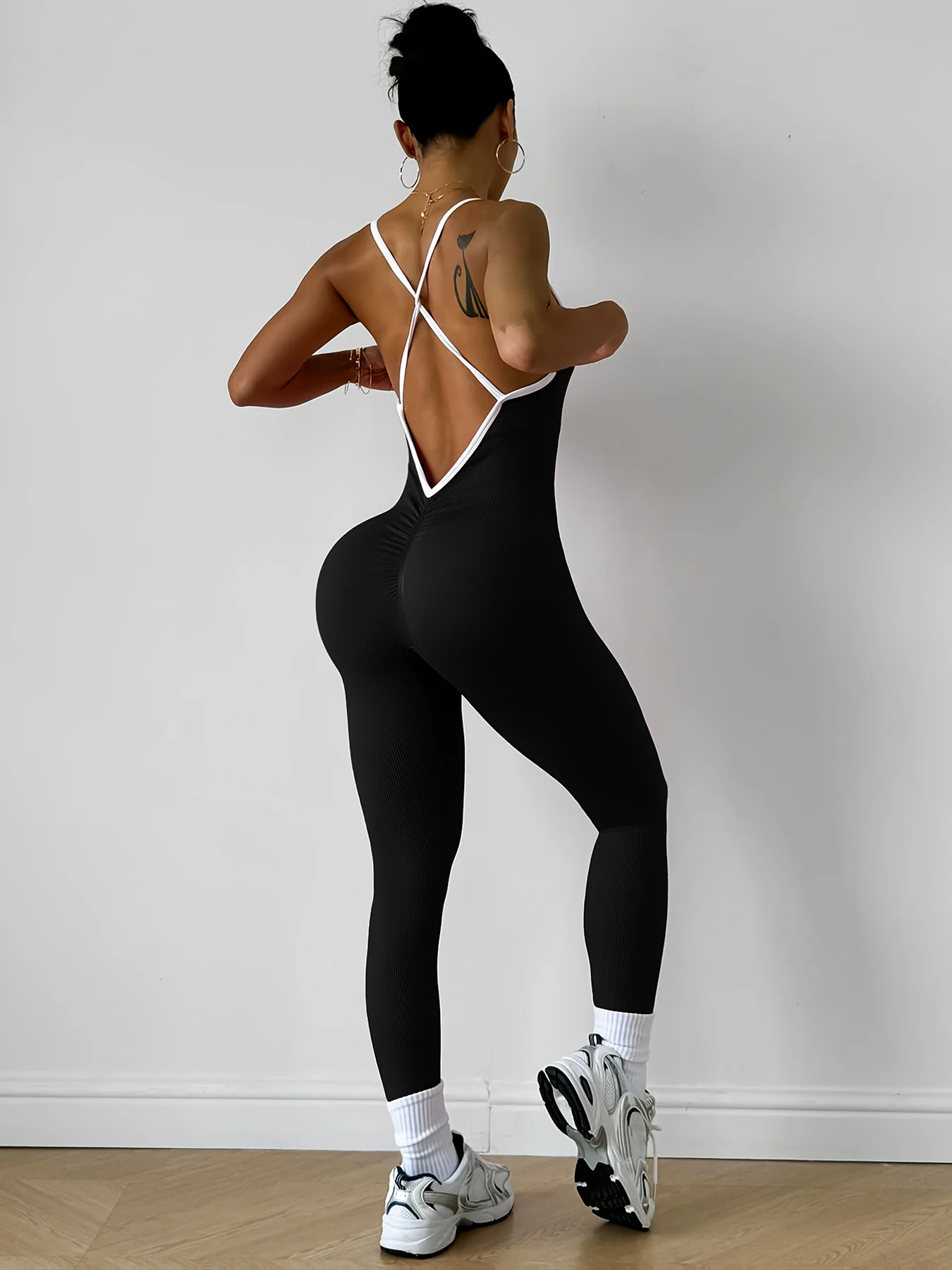 CZGUKE  Girls Pink Sports Jumpsuit Running One Piece Bodysuit Workout Rompers Women Overalls Sportswear Gym Fitness Yoga Suit