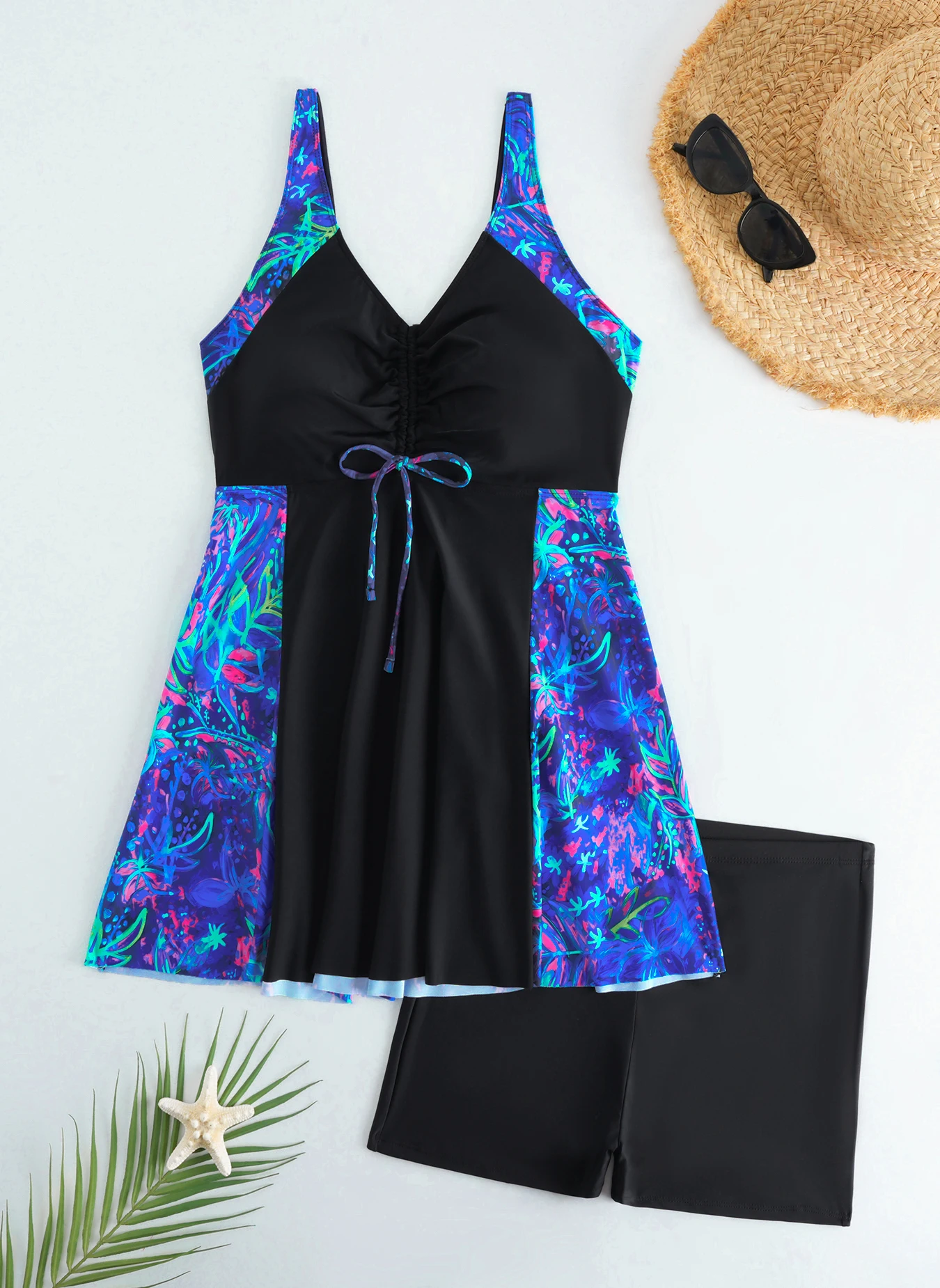 2026 Swimsuit Women Leopard Large Plus Size Tankini 2 Pieces Swimwear Female Bathers Bathing Swimming Swim Suit Beach Dress 5XL