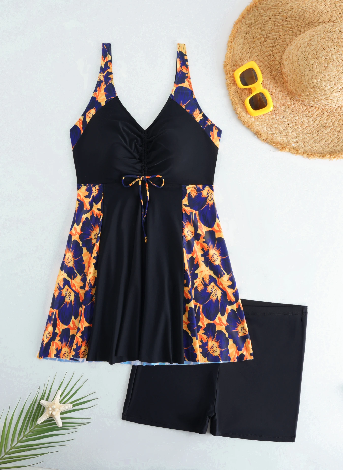 2026 Swimsuit Women Leopard Large Plus Size Tankini 2 Pieces Swimwear Female Bathers Bathing Swimming Swim Suit Beach Dress 5XL