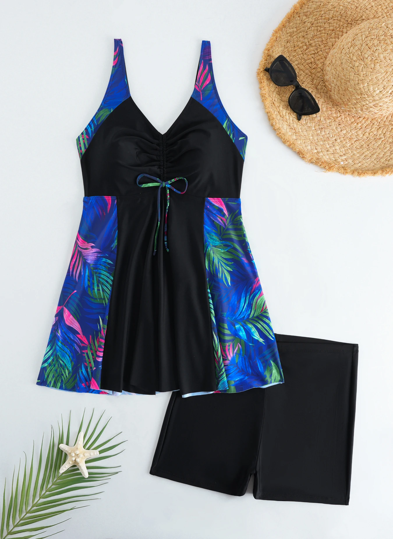 2026 Swimsuit Women Leopard Large Plus Size Tankini 2 Pieces Swimwear Female Bathers Bathing Swimming Swim Suit Beach Dress 5XL