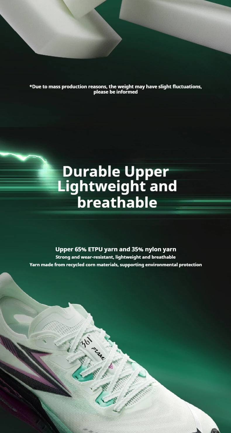 361 Degrees Flame 5 Men's Running Shoes Breathable Stable Rebound Carbon Plate Grippy Durable Marathon Male Sneakers 672612213