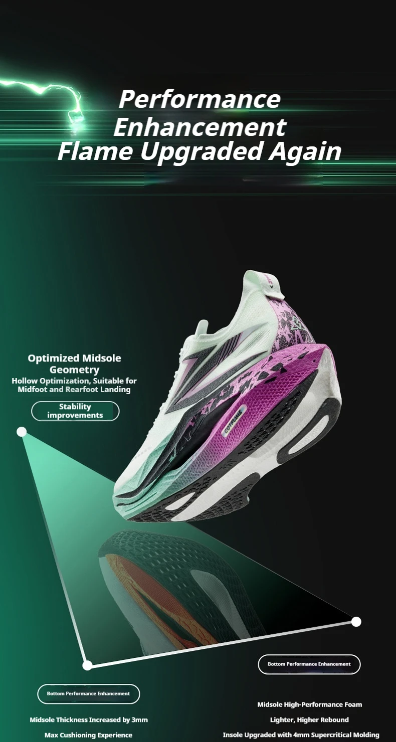 361 Degrees Flame 5 Men's Running Shoes Breathable Stable Rebound Carbon Plate Grippy Durable Marathon Male Sneakers 672612213