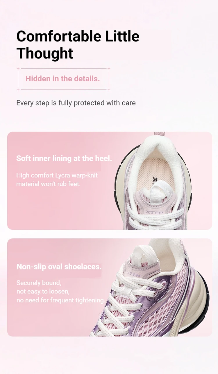 Xtep Basque 3 Sneakers Women Lightweight Wear-Resistant Trendy Durability Thick Sole Casual Sports Female Shoes 874218320006
