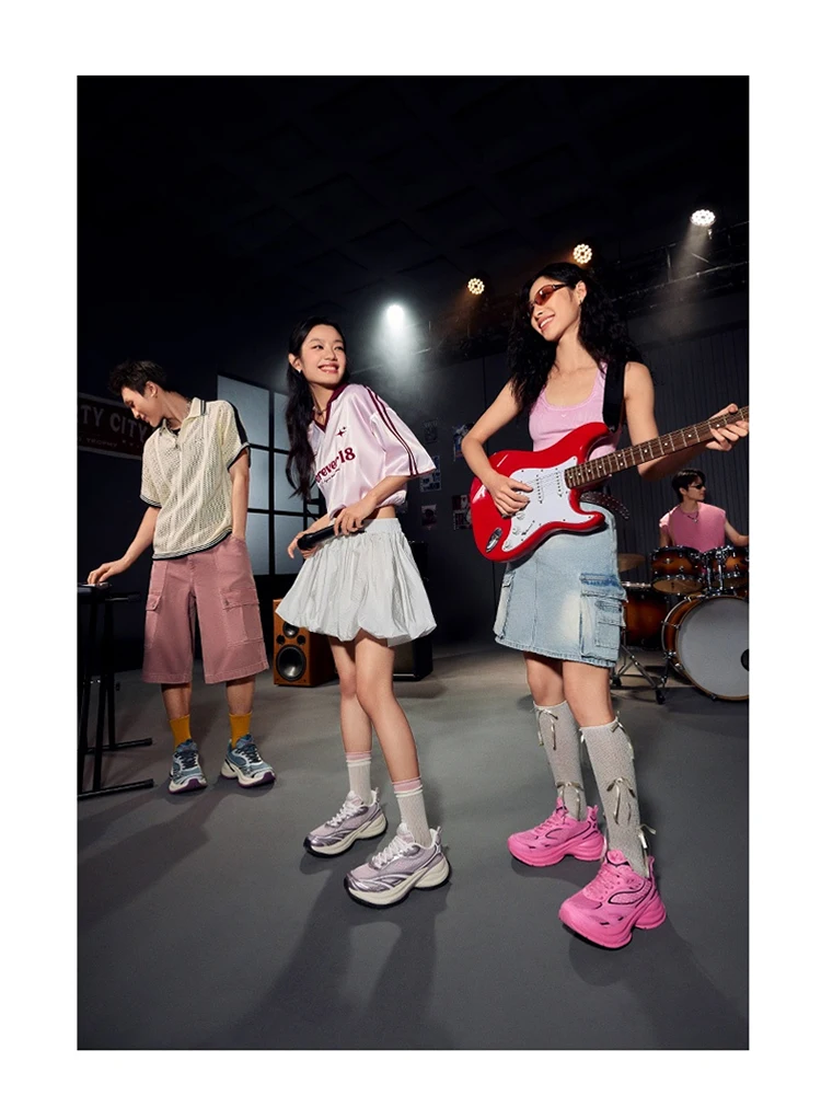 Xtep Basque 3 Sneakers Women Lightweight Wear-Resistant Trendy Durability Thick Sole Casual Sports Female Shoes 874218320006