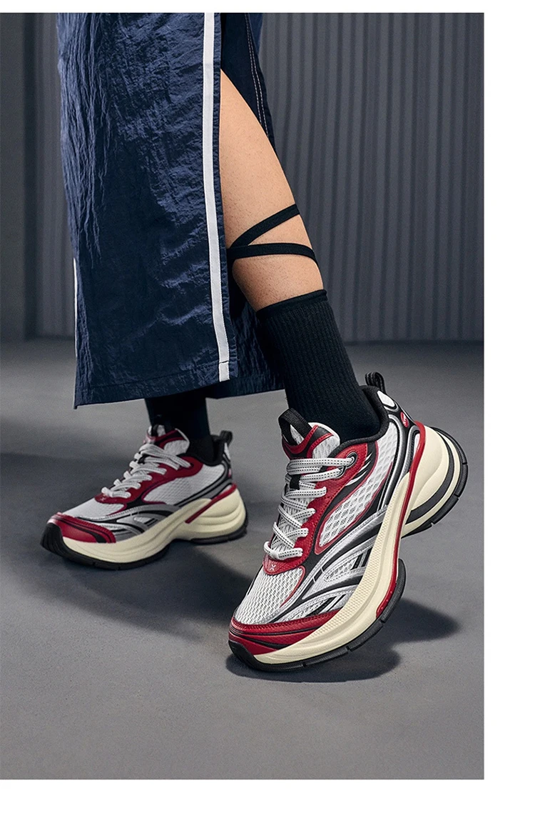 Xtep Basque 3 Sneakers Women Lightweight Wear-Resistant Trendy Durability Thick Sole Casual Sports Female Shoes 874218320006