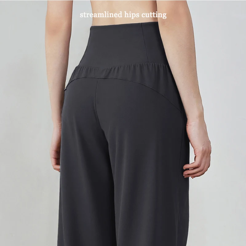 VITALINOVO Wide Leg Yoga Pants for Women Sweatpants with Three Pockets Flare Lounge Pants Loose High Waist Comfy Workout Dance