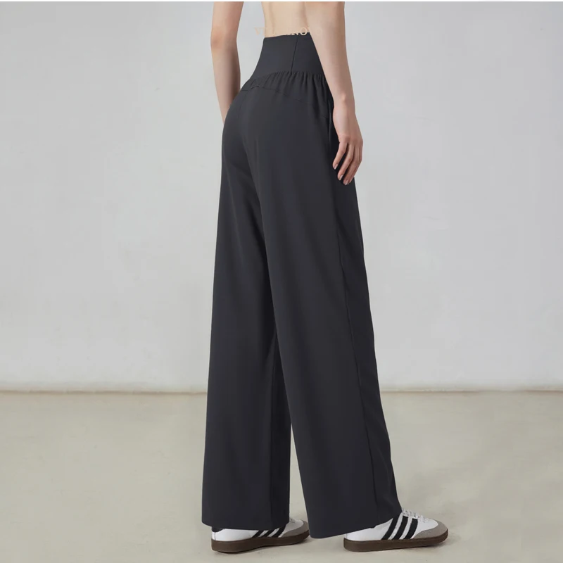 VITALINOVO Wide Leg Yoga Pants for Women Sweatpants with Three Pockets Flare Lounge Pants Loose High Waist Comfy Workout Dance