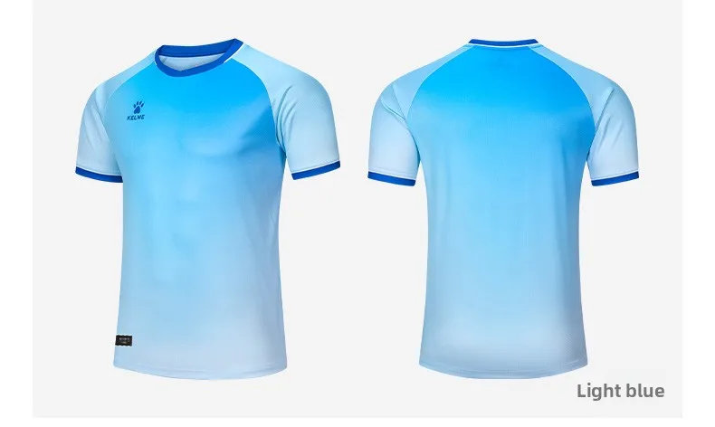 Kelme Men's Football Jacket Quick Drying Breathable Sports Short Sleeve Thin Outdoor Running Round Neck Training Suit