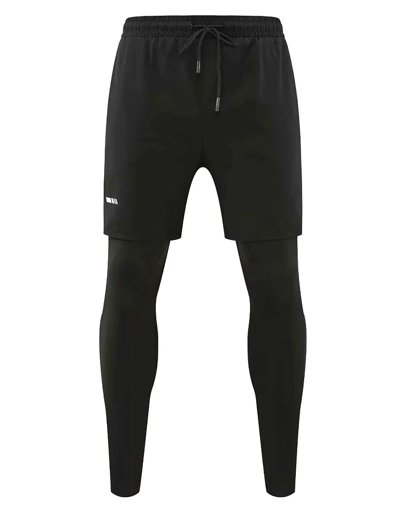 Men's Running Pants Compression Sport Tights 2 In 1 Quick Dry Fitness Gym Leggings Male Sportswear Workout Training Trousers