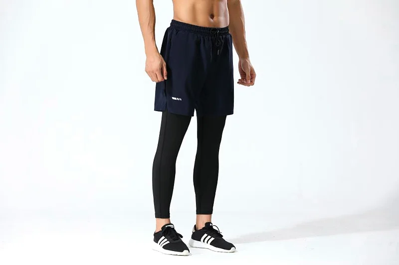 Men's Running Pants Compression Sport Tights 2 In 1 Quick Dry Fitness Gym Leggings Male Sportswear Workout Training Trousers