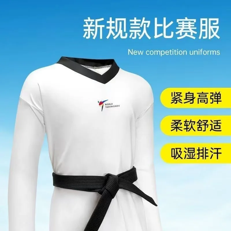 New Regulations Taekwondo Sportswear Fast Dry Tight Fitting Elastic Training Clothing Breathable Comfortable and of Good Quality