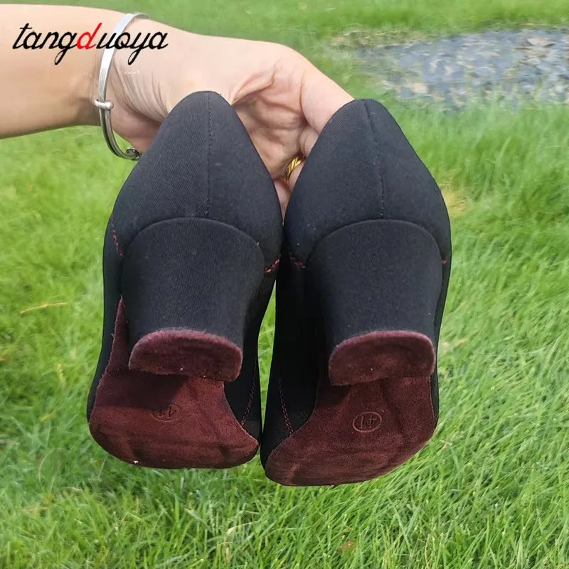 Men Latin Dance Shoes Adult Suede Soles Teacher Shoes Soft Base Male Oxford Heel Canvas Breathable Dance Sneakers 