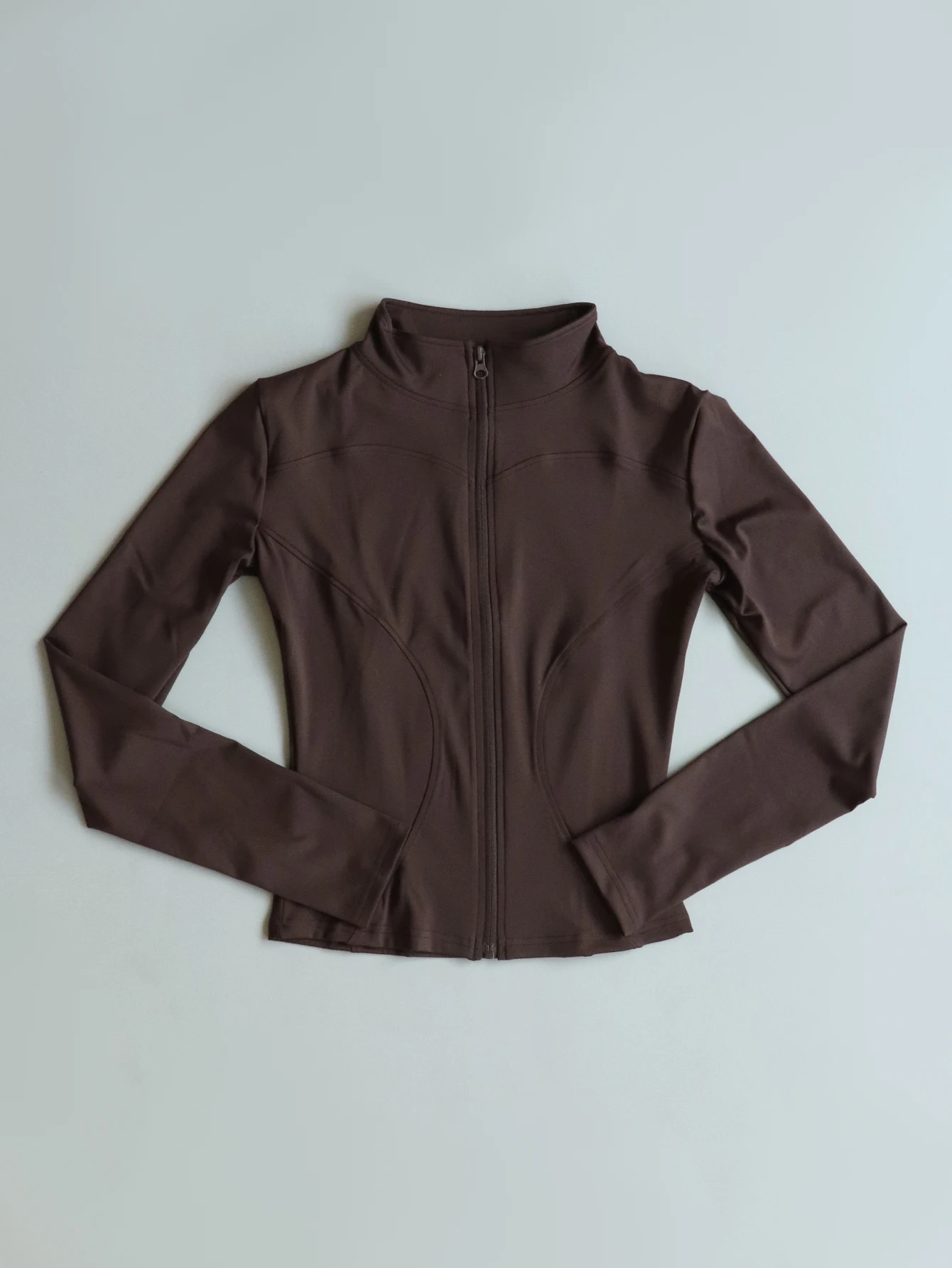 Fitfemme Women's Slim Fit Sports Jacket - High Neck, Full Zip, Long Sleeve, Multiple Colors for Yoga & Workout