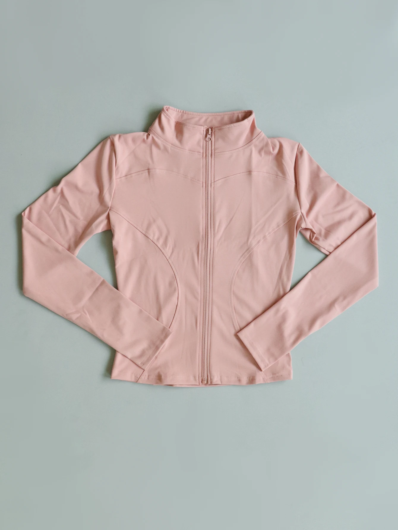 Fitfemme Women's Slim Fit Sports Jacket - High Neck, Full Zip, Long Sleeve, Multiple Colors for Yoga & Workout